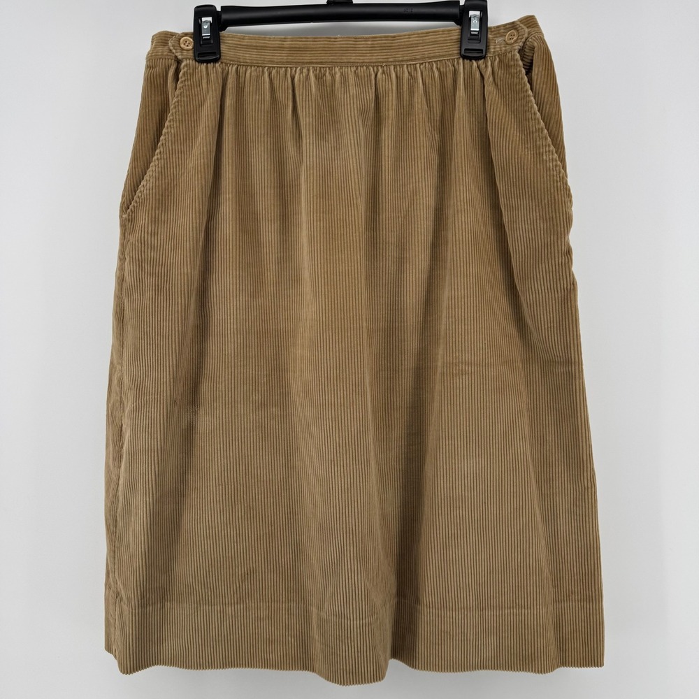 Barclay Square Corduroy Skirt Women 14 Tan Vintage 70's 80's Preppy Academia USA